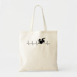 Drummer Heartbeat Funny I Love Drums Tote Bag