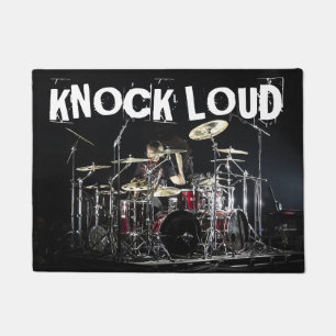 Drummer Heavy Metal Rock KNOCK LOUD Fun Gift Doormat
