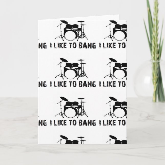 Drummer I like to bang drum drums funny xmas Holiday Card (Front)
