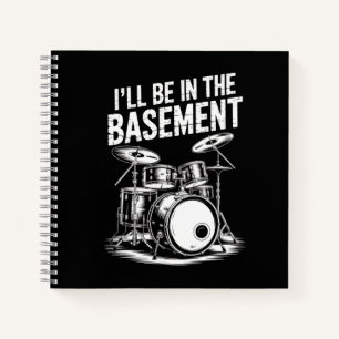 Drummer In The Basement Spiral Notebook