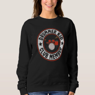 Drummer Kid Club Member Boys Drums Vintage Girls D Sweatshirt