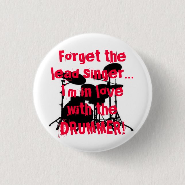 drummer love 3 cm round badge (Front)