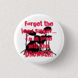 drummer love 3 cm round badge