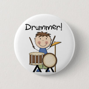 Drummer - Male Tshirts and Gifts 6 Cm Round Badge