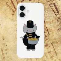 Drummer Marching Band Cat Black Gold