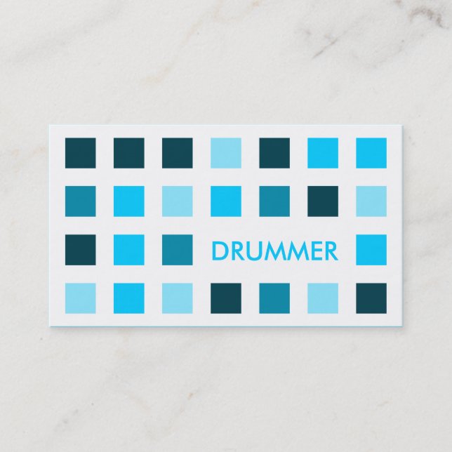 DRUMMER (mod squares) Business Card (Front)
