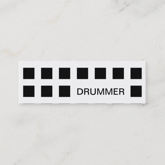 DRUMMER (mod squares) Mini Business Card (Front)