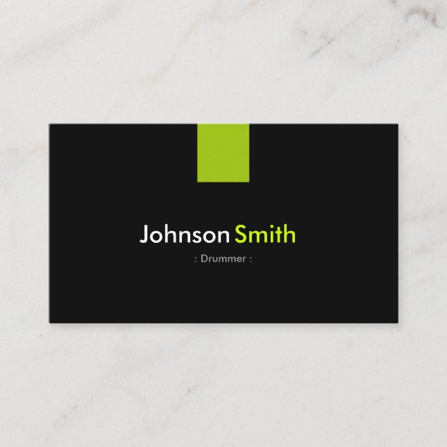 Drummer Modern Mint Green Business Card (Front)