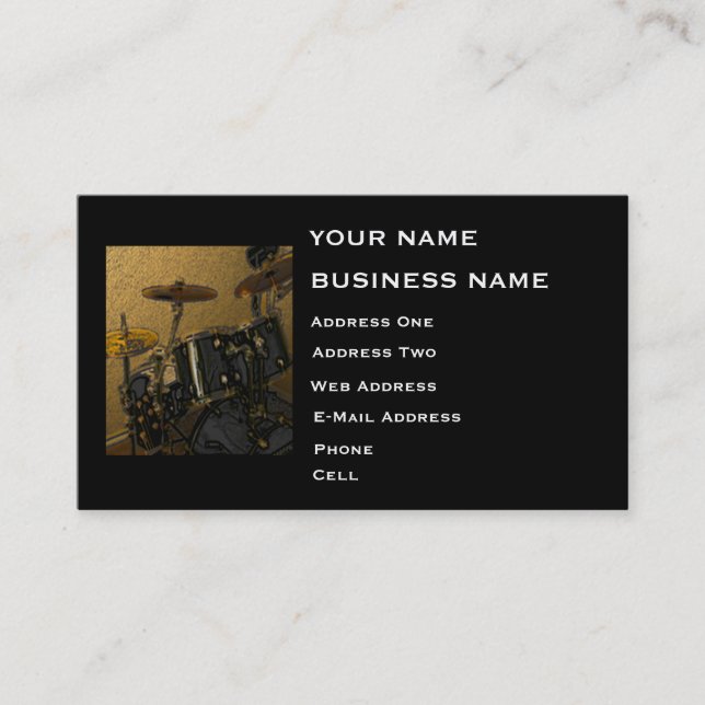 Drummer - Music Business Card (Front)