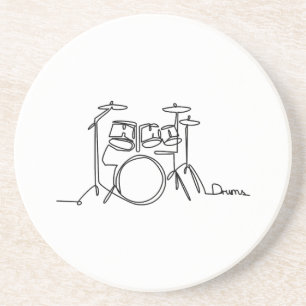 Drummer Music Design One-Line Drums Coaster