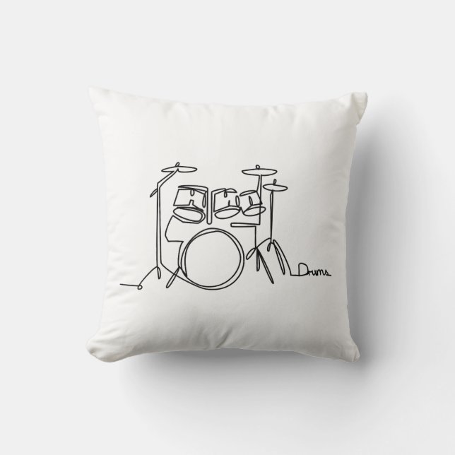 Drummer Music Design One-Line Drums  Cushion (Front)