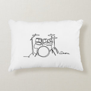 Drummer Music Design One-Line Drums  Decorative Cushion