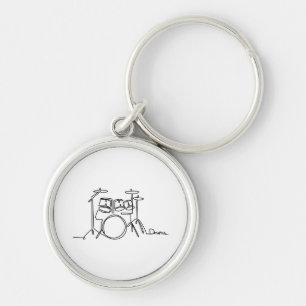 Drummer Music Design One-Line Drums  Key Ring