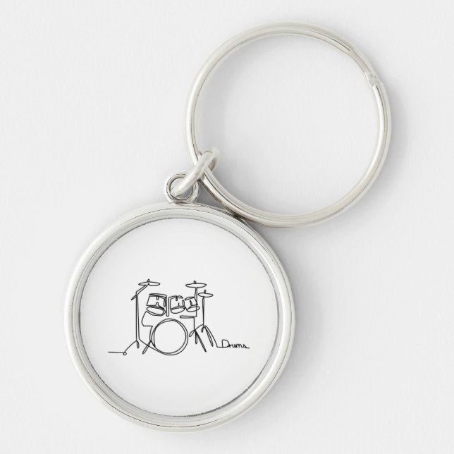 Drummer Music Design One-Line Drums  Key Ring (Front)