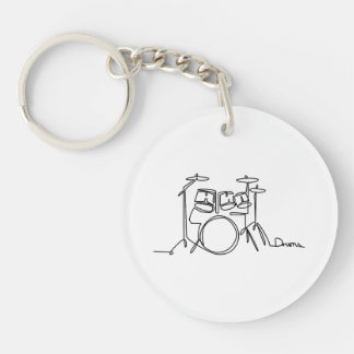 Drummer Music Design One-Line Drums  Key Ring