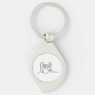 Drummer Music Design One-Line Drums  Key Ring