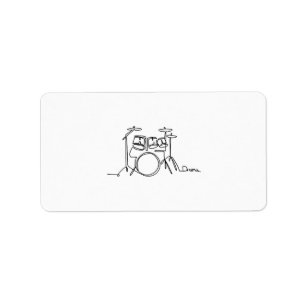 Drummer Music Design One-Line Drums Label