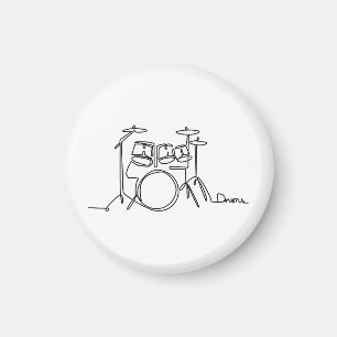 Drummer Music Design One-Line Drums Magnet