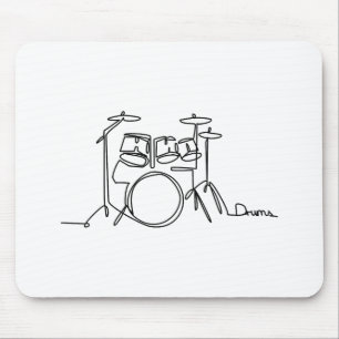 Drummer Music Design One-Line Drums  Mouse Pad