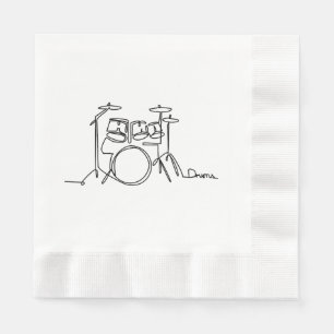 Drummer Music Design One-Line Drums Napkin