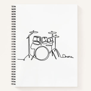 Drummer Music Design One-Line Drums  Notebook