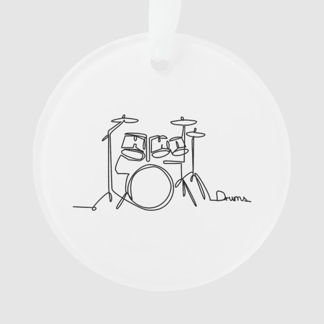 Drummer Music Design One-Line Drums  Ornament (Front)