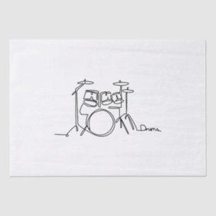 Drummer Music Design One-Line Drums  Tissue Paper