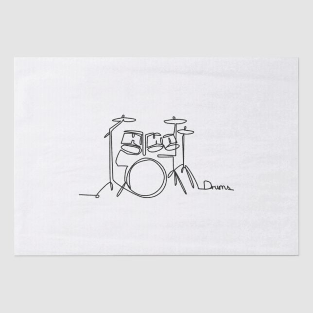 Drummer Music Design One-Line Drums  Tissue Paper (Front)