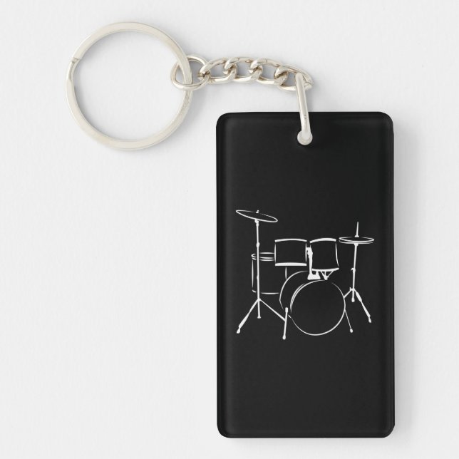 Drummer Musical Instrument Music Drums Key Ring (Front)