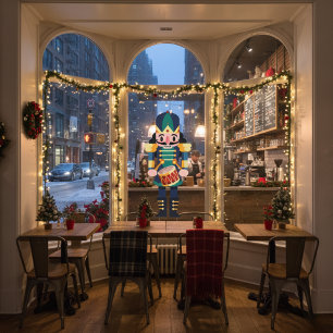 Drummer Nutcracker Window Cling