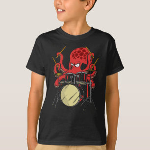 Drummer Octopus Drumsticks Drumset T-Shirt