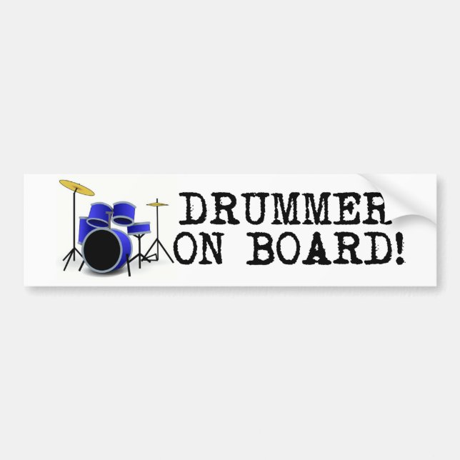 Drummer on Board Bumper Sticker (Front)