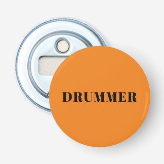 Drummer orange badge bottle opener