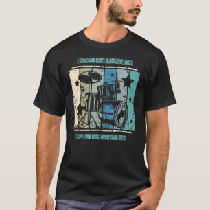 Drummer Paradiddle Retro Drumming Drum Set T-Shirt