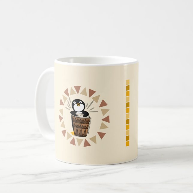 Drummer Penguin Coffee Mug (Front Left)