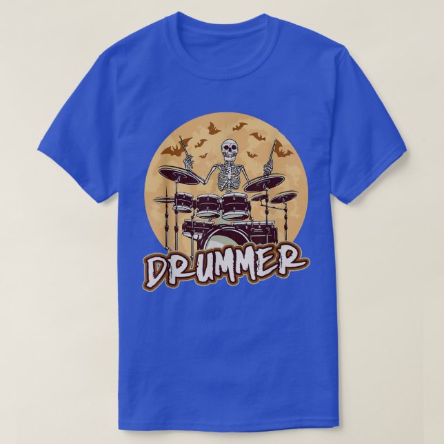 Drummer Percussion Musical Instruments Halloween S T-Shirt (Design Front)