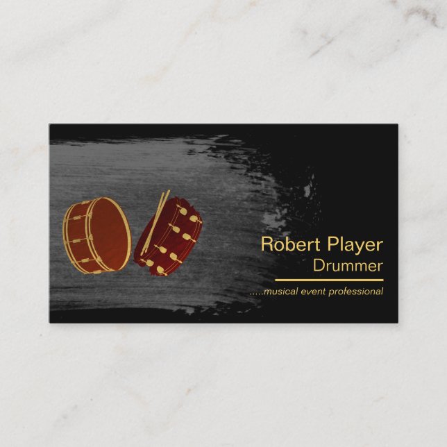 Drummer Percussionist Musical Event Drums Djs Business Card (Front)