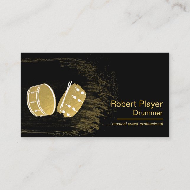 Drummer Percussionist Musical Event Drums Djs Business Card (Front)