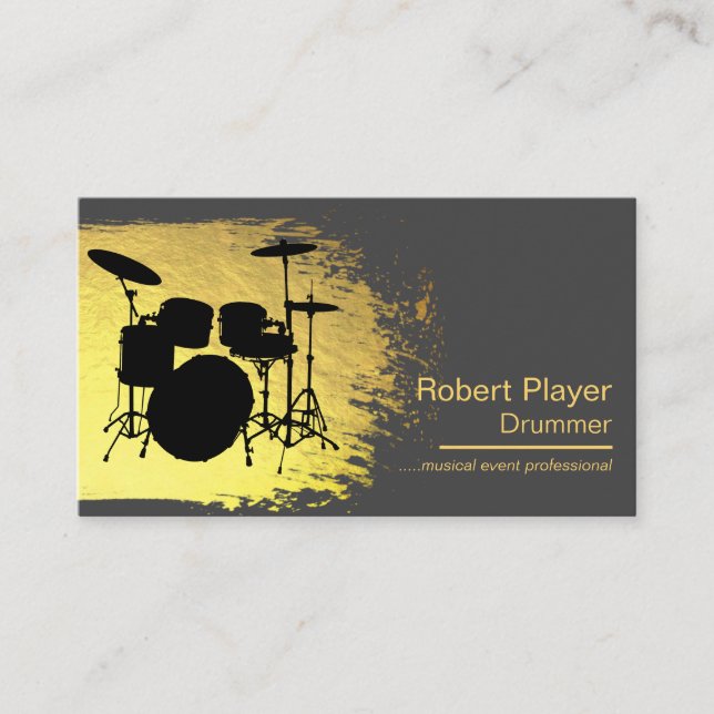 Drummer Percussionist Musical Event Drums Djs Business Card (Front)
