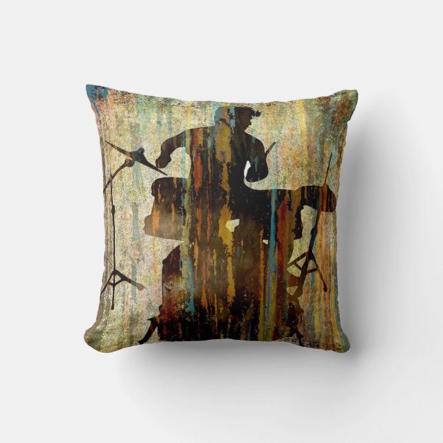 Drummer Pillow, Copyright Karen J Williams Cushion (Front)