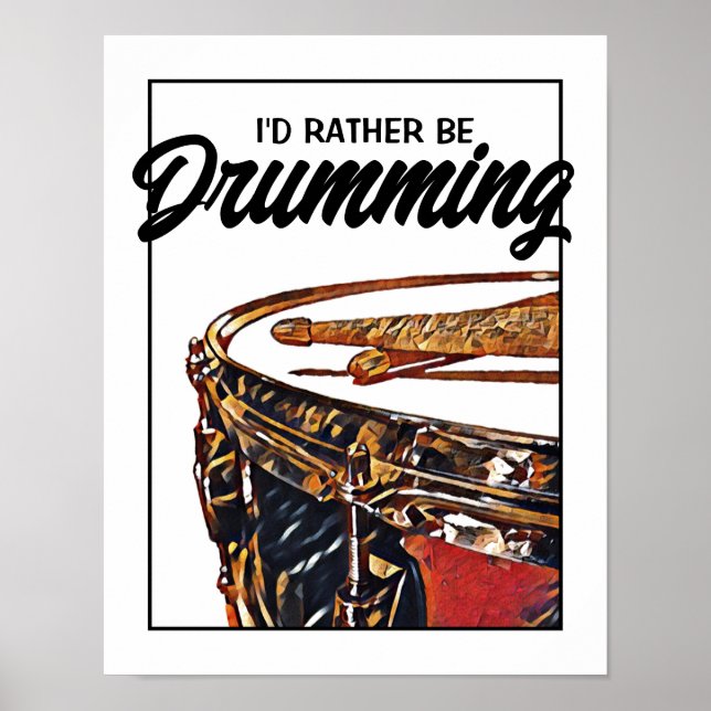 Drummer Poster Snare Drum and Drum Sticks Drumming (Front)