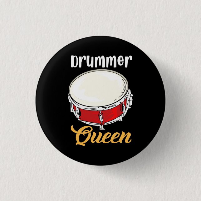 Drummer Queen 3 Cm Round Badge (Front)