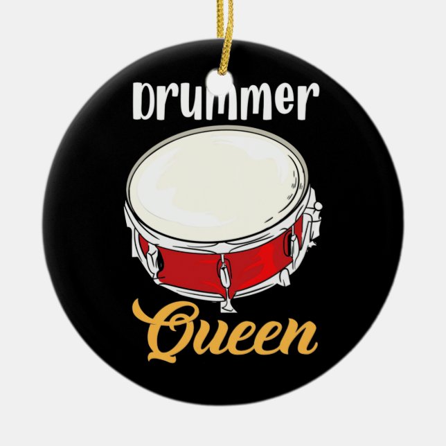 Drummer Queen Ceramic Ornament (Front)