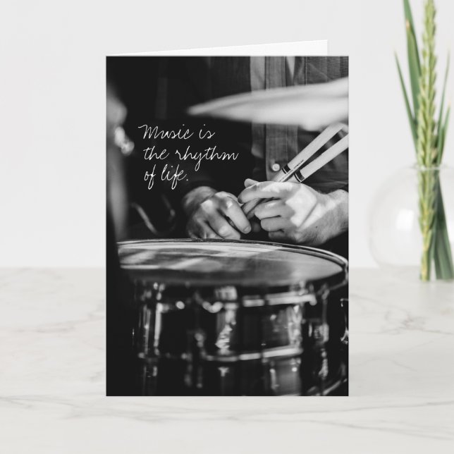 Drummer Rhythm Life Birthday Folded Greeting Card (Front)