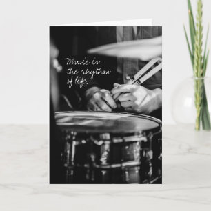 Drummer Rhythm Life Birthday Folded Greeting Card