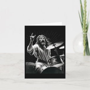 Drummer Rock Jesus Drumming  Card