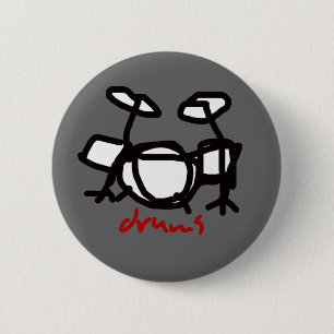 drummer - rock music 6 cm round badge