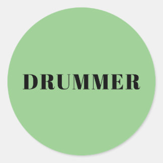 Drummer sheet of green stickers
