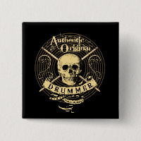 DRUMMER Skull Snare Drum Drumsticks Drumming Butto