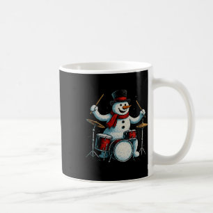 Drummer Snowman Christmas Musician Drums Percussio Coffee Mug